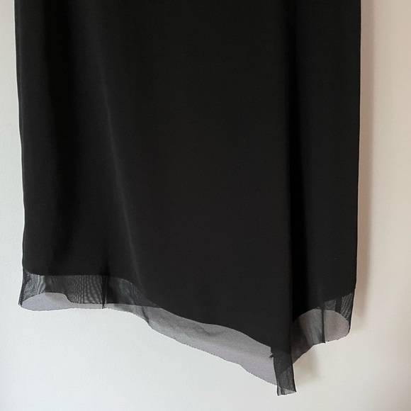 Vintage Asymmetrical Mesh Trim Midi Skirt (M) - Picture 3 of 6
